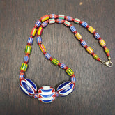 Colorful Vintage Chevron Venetian Style Chevron Beads Necklace BNC-5